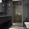 Душевая дверь в нишу MaybahGlass MGD-434-5 профиль хром матовый, стекло бронза, 1980x800