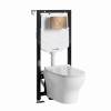 Унитаз с инсталляцией Wasserkraft Аллер (Aller) 10TLT.010.ME.RG02.H001 безободковый, сиденье микролифт, кнопка розовое золото