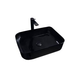 Раковина Gid Geométrico 53351 BL1304 50 см, черная глянцевая