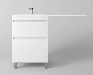 Тумба с раковиной Style Line Даллас Леон 120 напольная, левая Люкс белая, Plus