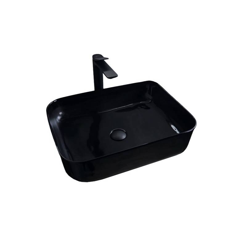 Раковина Gid Geométrico 53351 BL1304 50 см, черная глянцевая