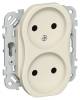 Розетка 2-местная IEK Flite FI-R20-10-1-K86 сливочный