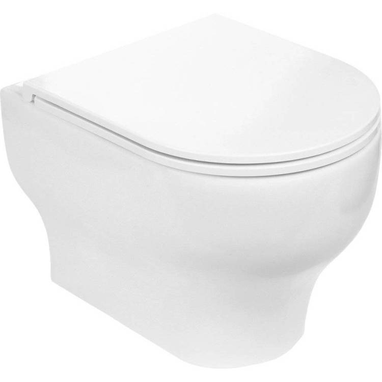 Унитаз подвесной Weltwasser WW SK 10000003807 Erlenbach 004GL-WT безободковый, с крышкой-сиденьем микролифт, белый глянцевый