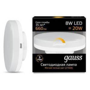 Лампа светодиодная диммируемая Gauss Dimmable 108408108-D