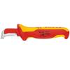 Нож KNIPEX для удаления изоляции VDE, с пяткой , нержавеющая хирургическая сталь, 180 мм, диэлектрический, 2-компонентная рукоятка