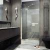 Душевая дверь в нишу MaybahGlass MGD-489-4 с добором на петлях, стекло прозрачное, профиль хром глянцевый, 1950x1000