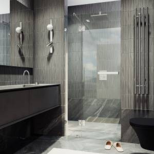 Душевая дверь в нишу MaybahGlass MGD-489-4 с добором на петлях, стекло прозрачное, профиль хром глянцевый, 1950x1000