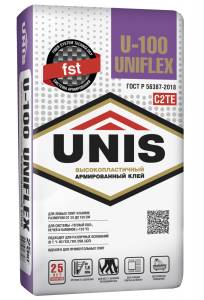 Клей для плитки Unis UNIFLEX U-100 25кг