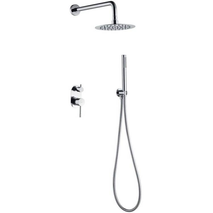 Душевой комплект Boheme Uno 464-CR Верхний душ + Ручной душ, хром + Смеситель, с внутренней частью