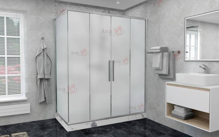 Душевой уголок AvaCan FC2-190-SC80MT профиль хром, стекло матовое, 210x80x195