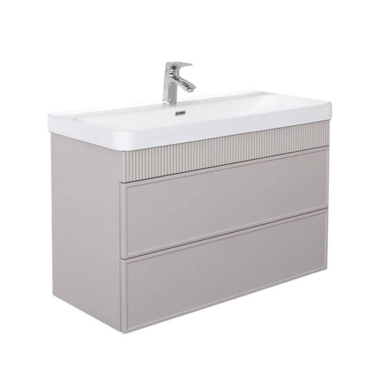 Тумба с раковиной Comforty Мадрид-100М2(Н) 00-00021783 серый шелк