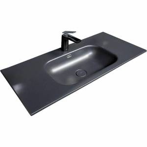 Раковина Armadi Art Vallessi 838-100-B моноблок, 100 см, антрацит глянцевая