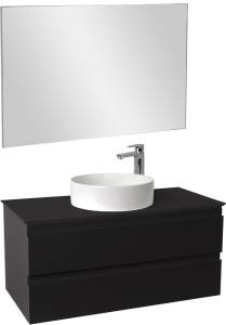 Мебель для ванной Jacob Delafon Madeleine 100 черная матовая с подсветкой