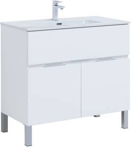 Тумба под раковину Aquanet Алвита New 90 303914 1 ящик, 2 дверцы, белый матовый
