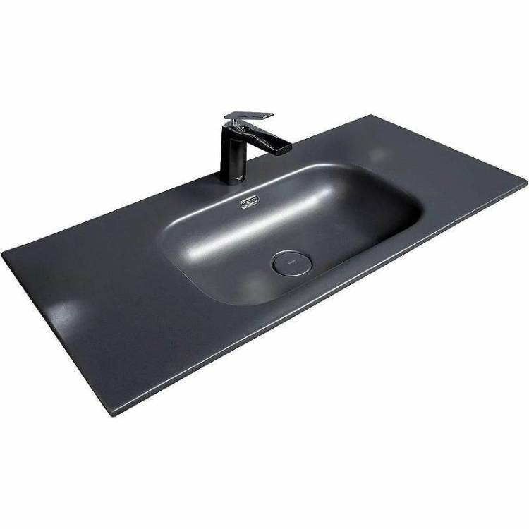 Раковина Armadi Art Vallessi 838-100-B моноблок, 100 см, антрацит глянцевая