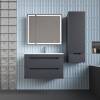 Тумба с раковиной Style Line Остин подвесная, графит, раковина серый шелк, 55x80x45 фото 3