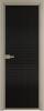 Межкомнатная дверь Profil Doors 1 AX цвет профиля Никель матовый, стекло безопасное 6 мм мору черный 600x2000