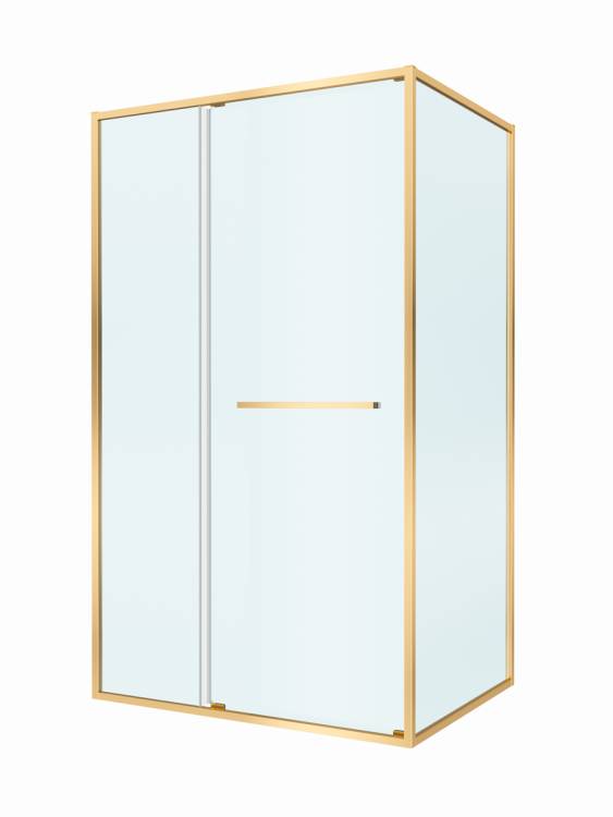 Душевой уголок Cezares LUX-AH-FS-11-120/90-C-BORO профиль брашированное золото, стекло прозрачное, 120x90x195