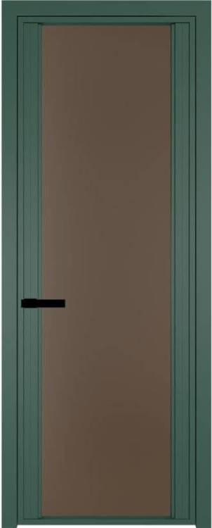 Межкомнатная дверь Profil Doors 2 AGP цвет профиля Зеленый воск, стекло безопасное 6 мм монохром гляссе 600x2000