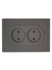 Розетка 2-местная с защитными шторками IEK Forte&Piano FP-R23-10-1-K03 серый фото 4