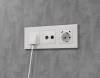 Лицевая панель для электрической розетки с заземлением со шторками 2USB C+C Ambrella Volt Alfa AP1305 белый матовый фото 3