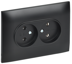 Розетка 2-местная IEK Skandy SK-R20-10-K02-F черный