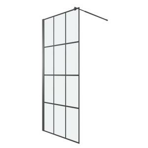 Душевая перегородка Niagara Eco NG-552-90BLACK профиль черный матовый, стекло прозрачное, 90x190