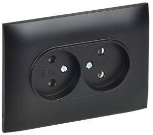 Розетка 2-местная IEK Skandy SK-R20-10-K02-F черный