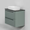 Тумба с раковиной La Fenice Elba Twin Grigio NFNC-01-ELB-G-80-2-3-M-GB серо-зеленая матовая, 80 см
