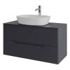 Тумба с раковиной Orange Line Li-100TugMDF+B08-500W графит матовый, 100 см