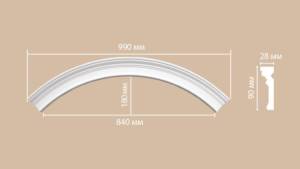 Радиус (1/4 круга) DECOMASTER DP-9012-120 69x2.8x9