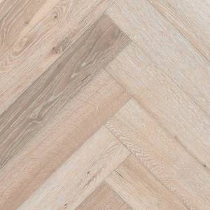 Двухслойная инженерная доска Wood Bee Herringbone Дуб Крема 600x92x12