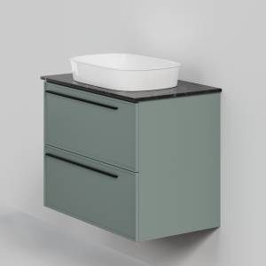 Тумба с раковиной La Fenice Elba Twin Grigio NFNC-01-ELB-G-80-2-3-M-GB серо-зеленая матовая, 80 см