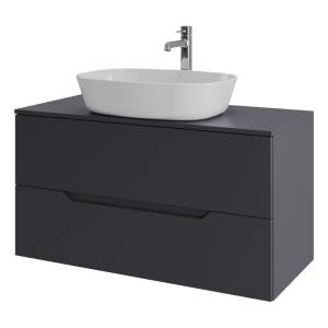Тумба с раковиной Orange Line Li-100TugMDF+B08-500W графит матовый, 100 см