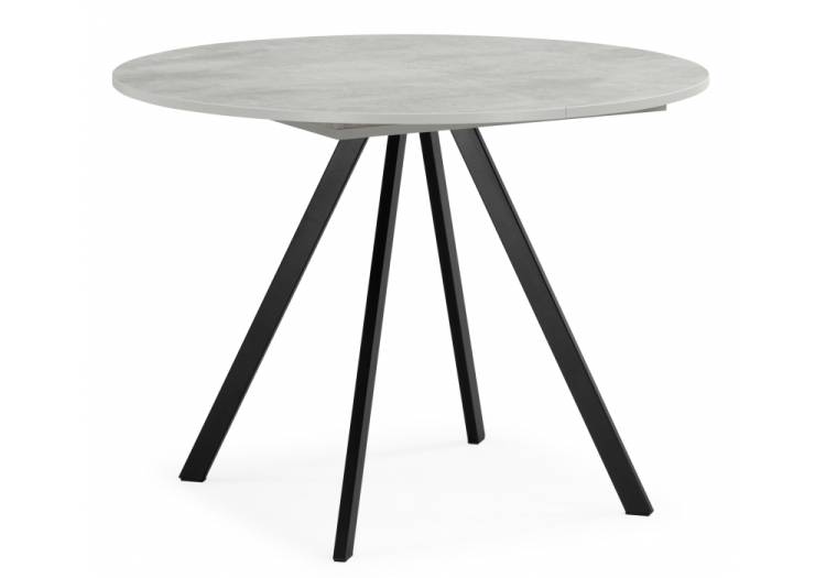 Стол Woodville Карпер 622873 бетон метрополитан, черный матовый 90(120)x90x75