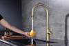 Смеситель для кухни Paulmark Galant Ga213077-LG с выдвижным изливом, светлое золото фото 6