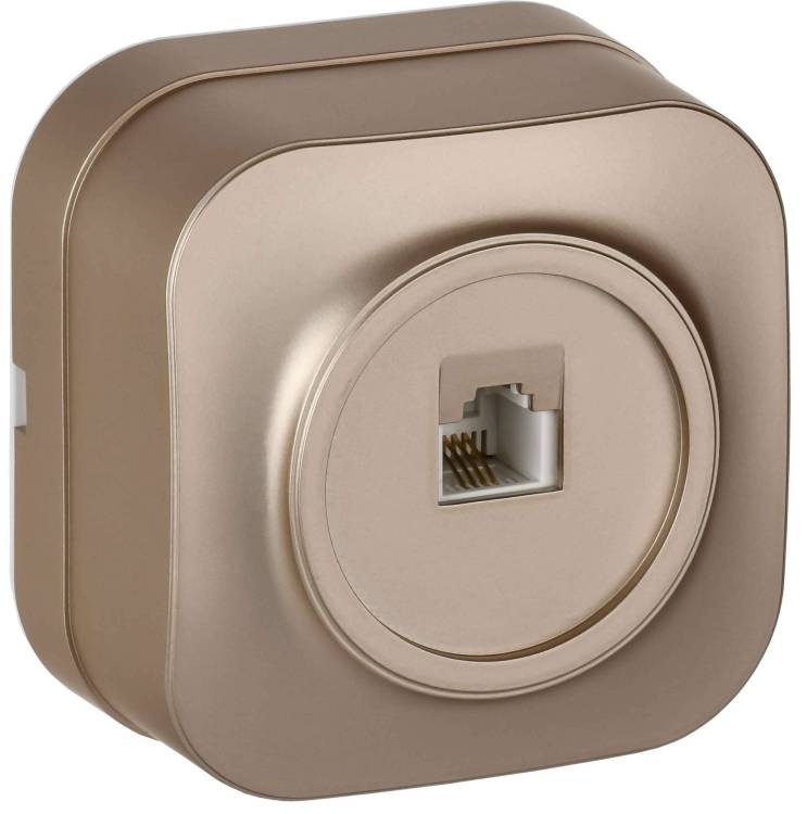 Розетка телефонная RJ11 IEK Glory ETH10-K37M шампань матовый