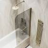 Шторка на ванну MaybahGlass MGV-783-2 70x140, поворотная, стекло бронза 6 мм, профиль бронза, с полотенцедержателем