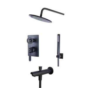 Душевой комплект Bronze de Luxe 1760's Loft 6630SB черный матовый