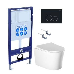 Комплект Aquatek Ника SET AQUATEK НИКА-020 4в1 кнопка черный матовый