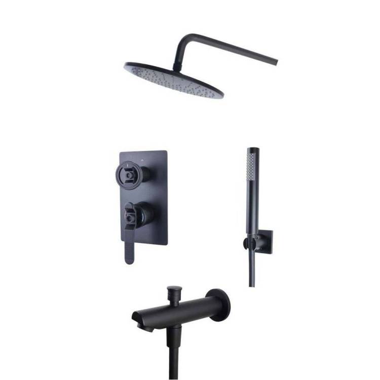 Душевой комплект Bronze de Luxe 1760's Loft 6630SB черный матовый