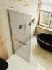 Душевая перегородка MaybahGlass MGD-728-3ш 79x195, стекло бронза матовая 8 мм, профиль золото фото 2