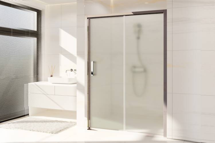 Душевая дверь в нишу Royal Bath Accord RB155HS-C-CH профиль хром, стекло матовое, 155x200