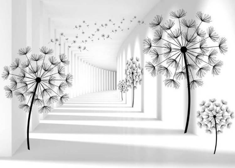 3D Фотообои Artegrafico «Одуванчики в тоннеле» GM-147 канвас