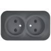 Розетка 2-местная IEK Glory ERH20-K02M-10 черный матовый фото 3