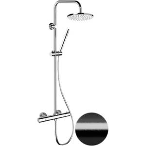 Душевая система Remer Elegance EQ32X7MMM20CFP черный брашированный хром, с термостатом
