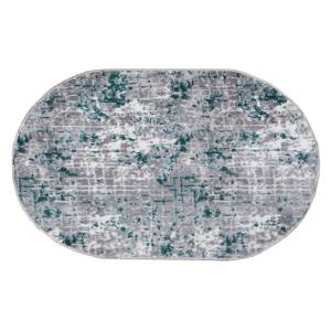 Ковер Plato Hali Parantez Class 9166 3037 Bornova Grey&Green Овал 0.8x1.2