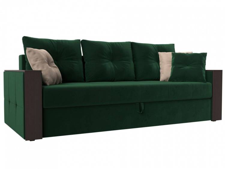 Диван прямой Лига Диванов Валенсия 114464 Зеленый\Бежевый