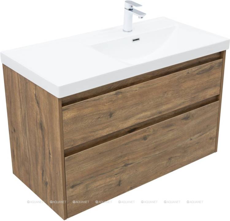 Тумба с раковиной Aquanet Nova Lite 2.0 100 R 365913 Дуб рустикальный