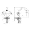 Смеситель для умывальника Decoroom DR54 DR54011 двуручный для умывальника монолитный Хром фото 2